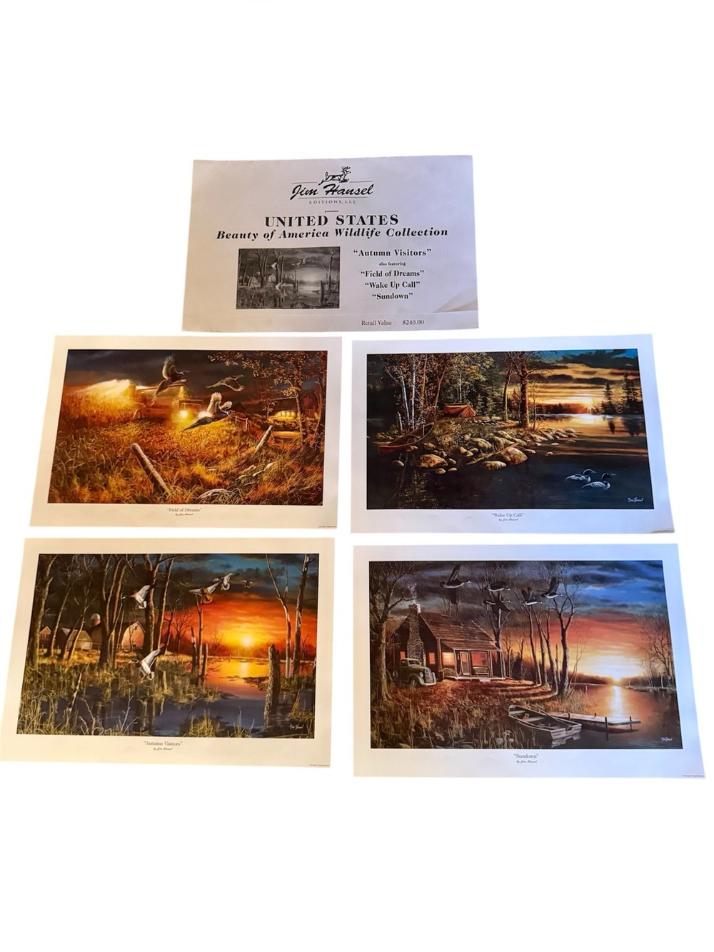 Jim Hansel Beauty of America Wildlife Nature Autumn Collection 4 Art Prints